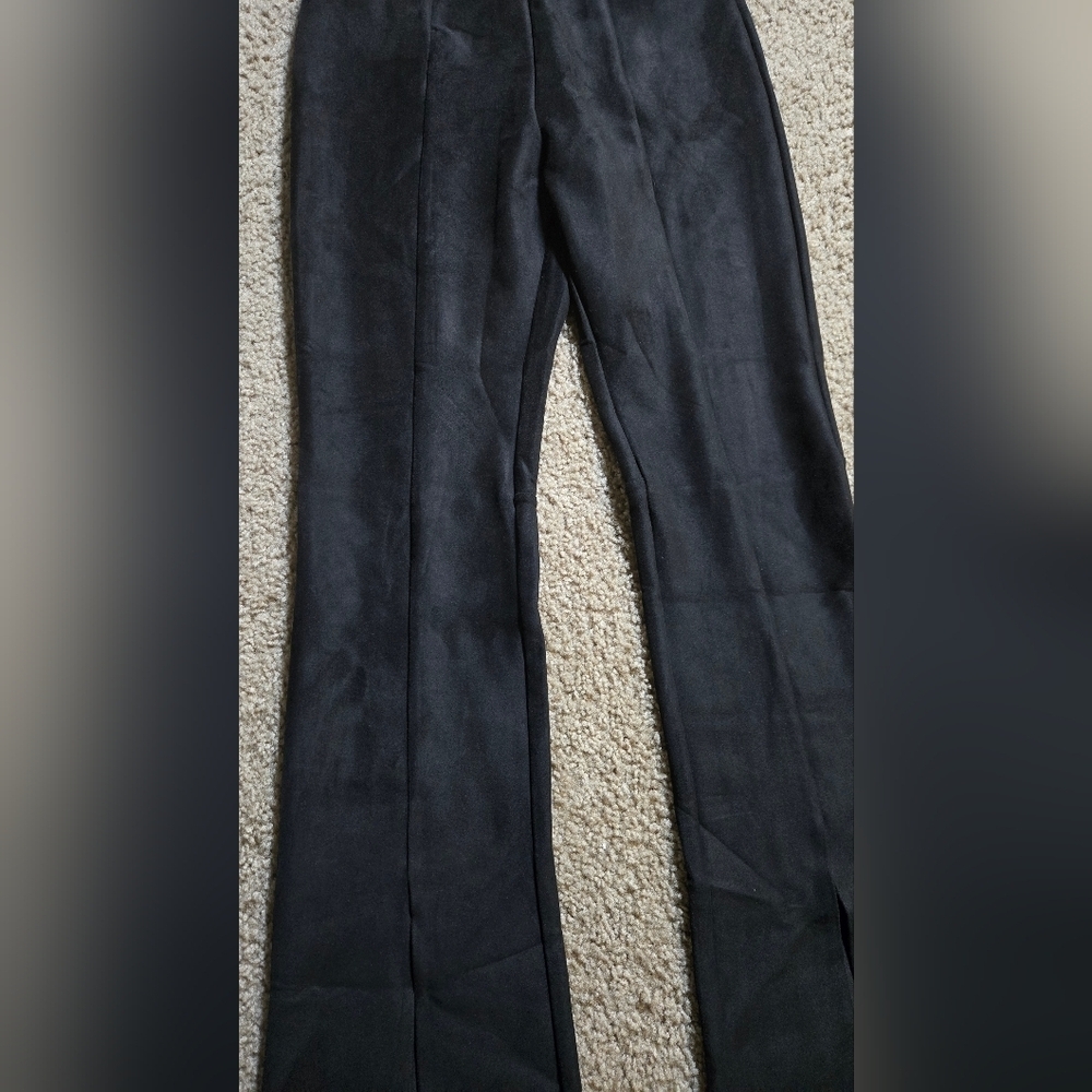 Nwt Commando Faux Suede Black Split Front Pant Size Medium - Picture 4 of 10